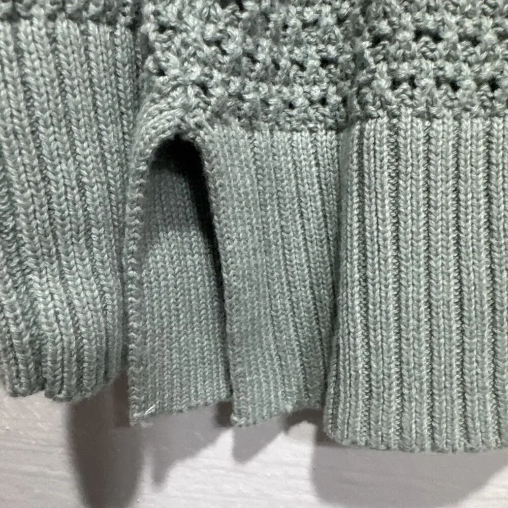 Baby Gap Toddler Girls Sage Open Knit Pullover Sweater Size 2T Long Sleeve